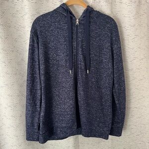 Workshop Republic blue heathers zip up hoodie